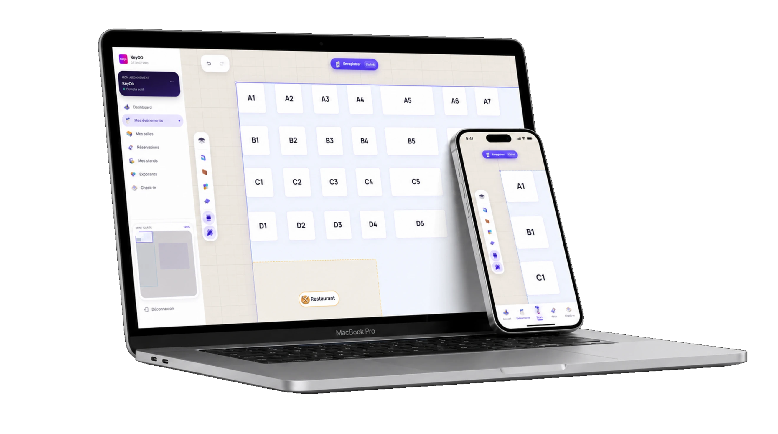 Interface Keyqo : éditeur de plan interactif